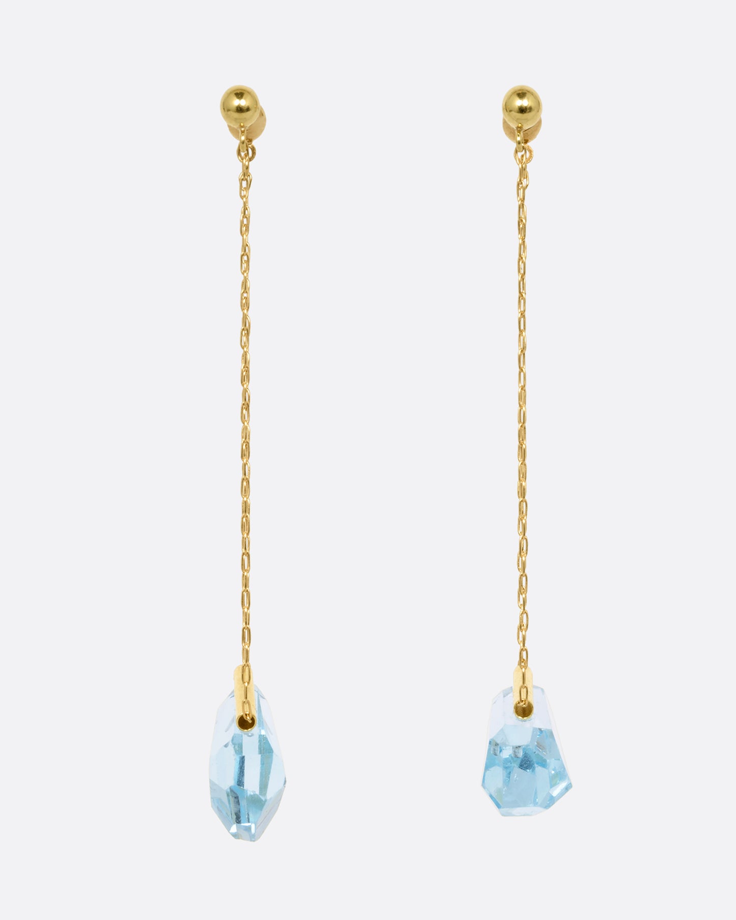 Blue Topaz Chain Drop Earrings