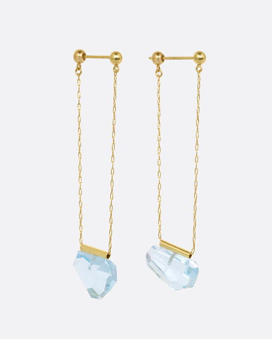 Blue Topaz Chain Drop Earrings