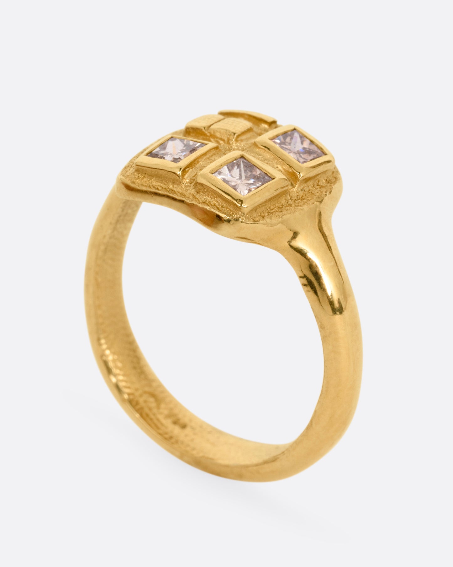Brown Diamond Trio Signet Ring