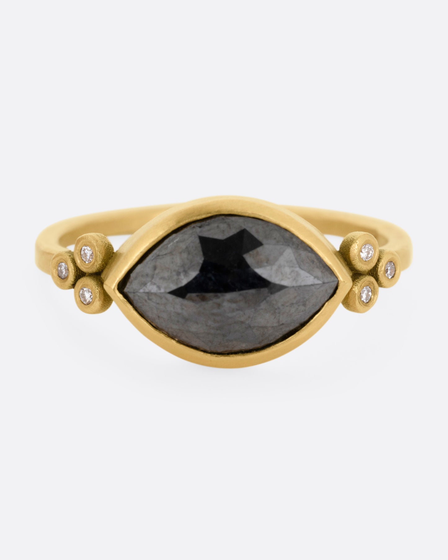 Marquise Black and White Diamond Ring