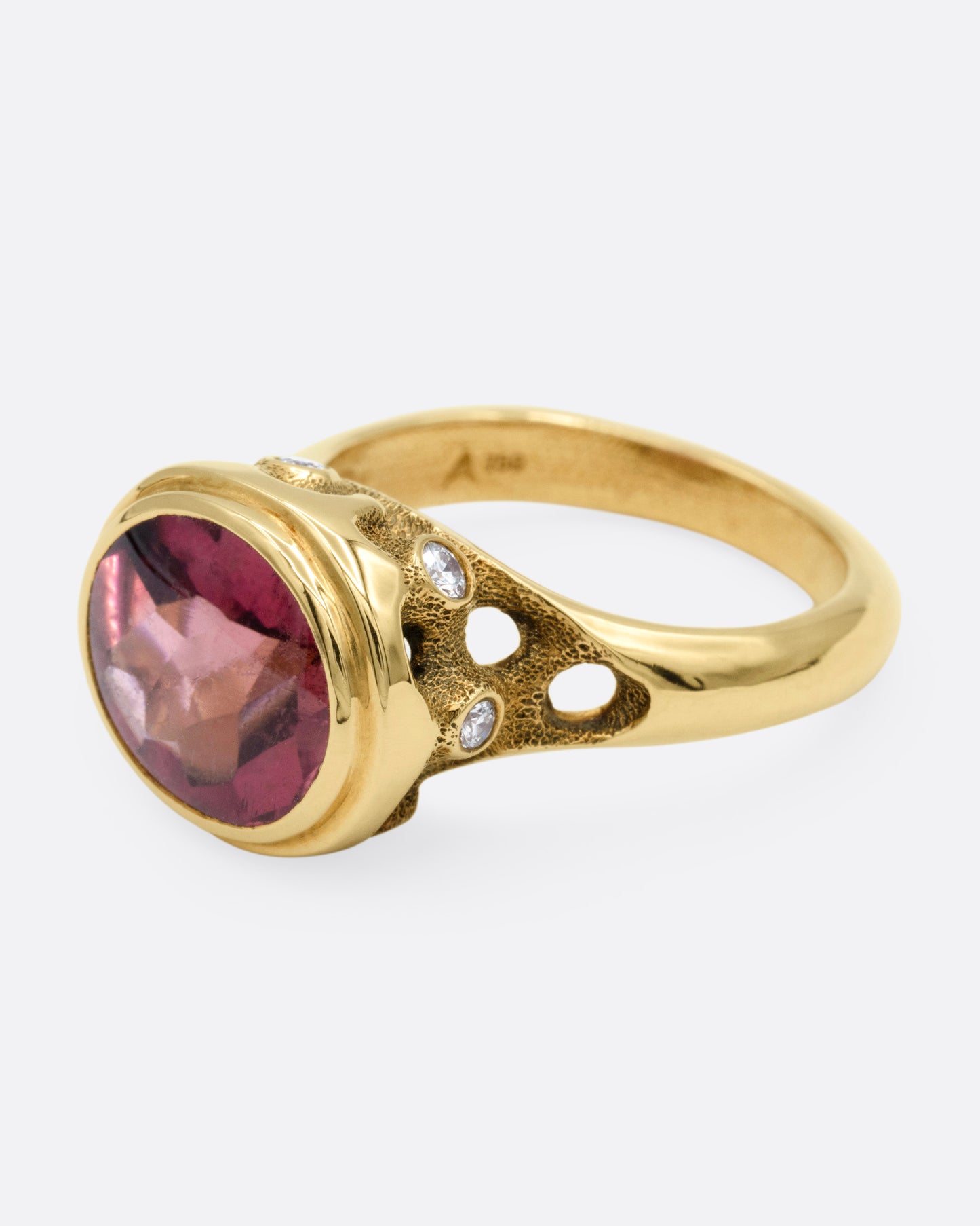 Pink Tourmaline and Diamond Ring