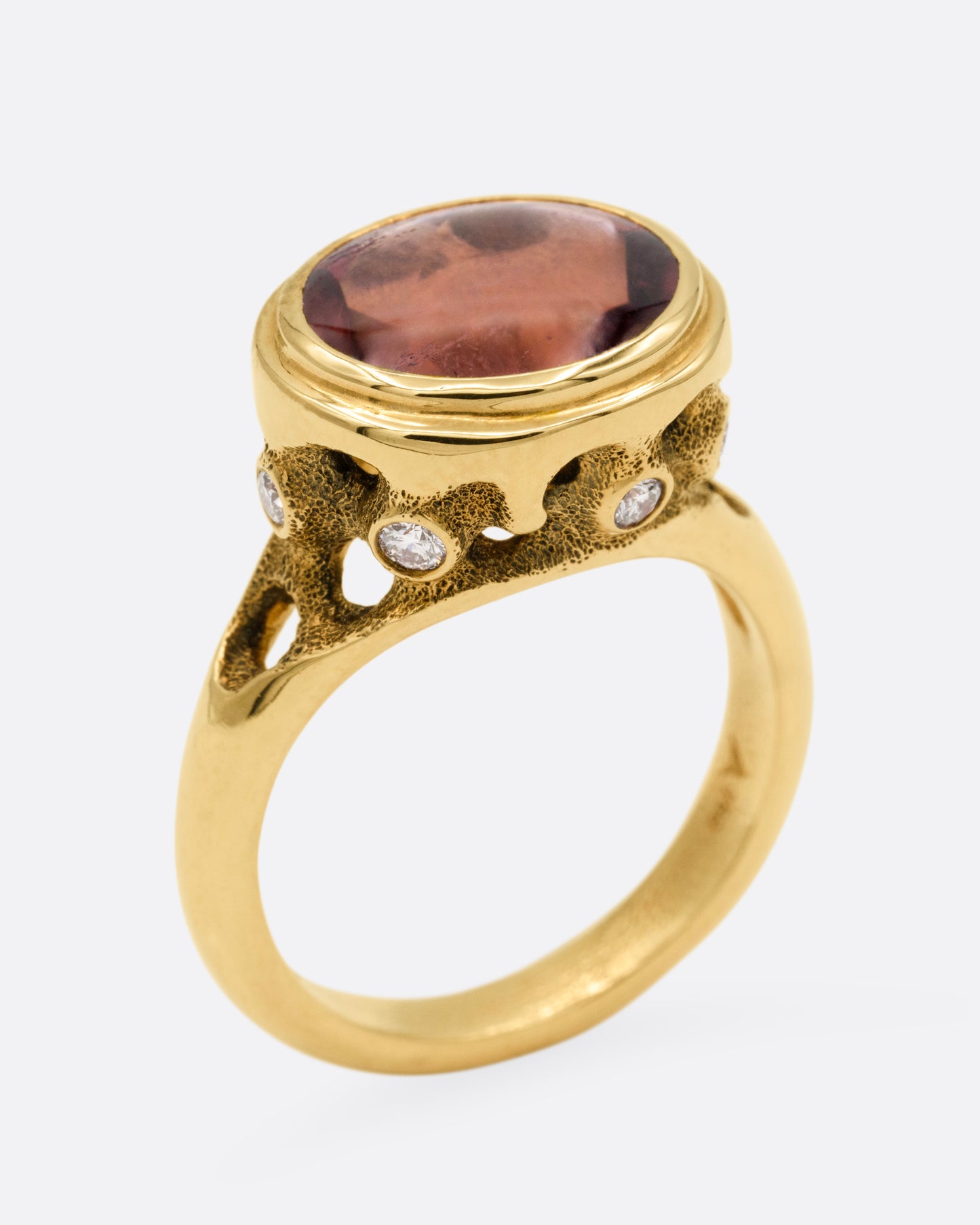 Pink Tourmaline and Diamond Ring