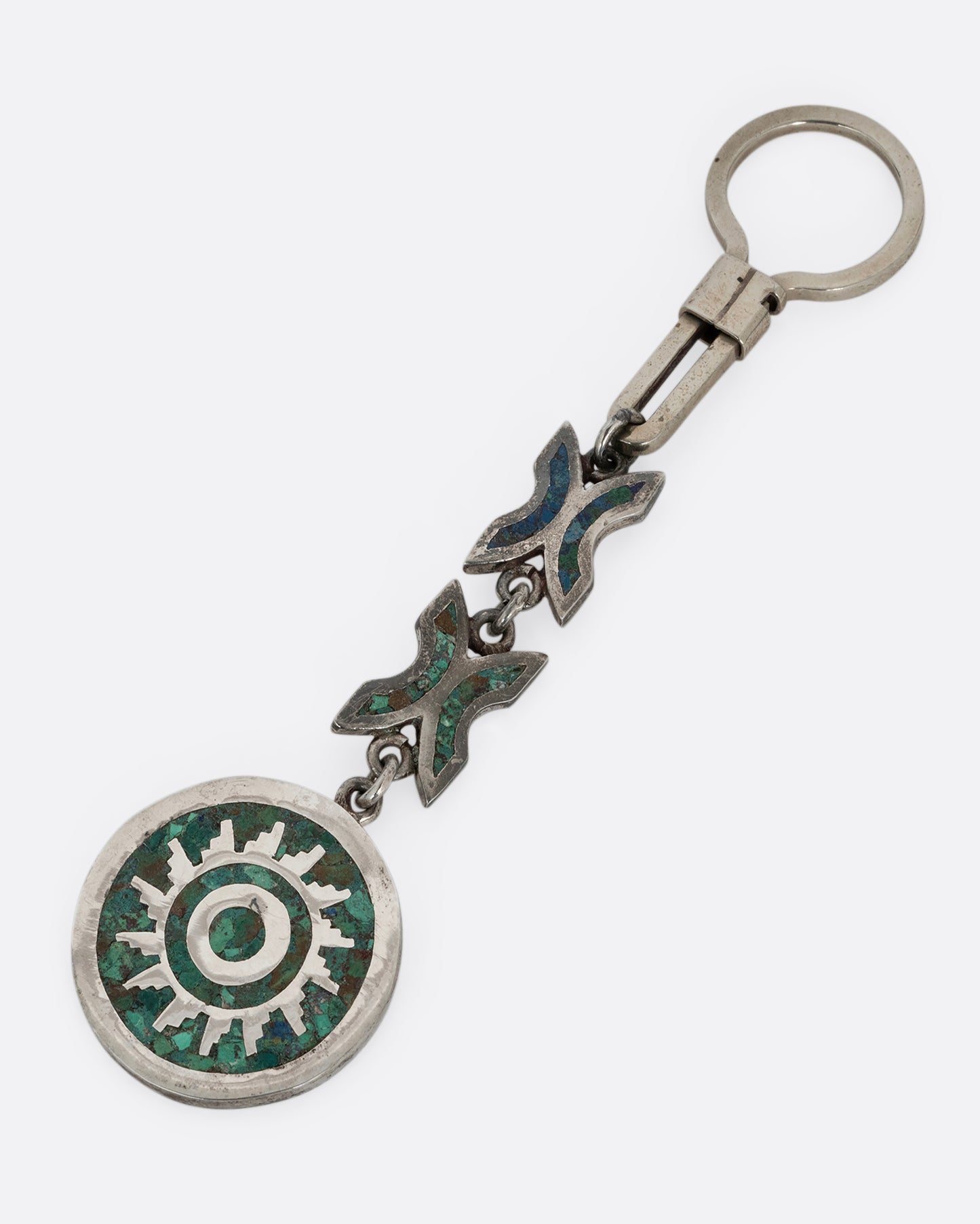 Taxco Silver and Turquoise Keychain