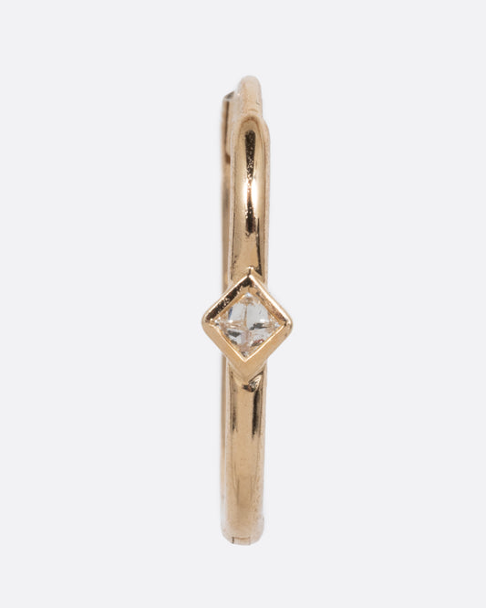 Diamond Oval Clicker Hoop Earring