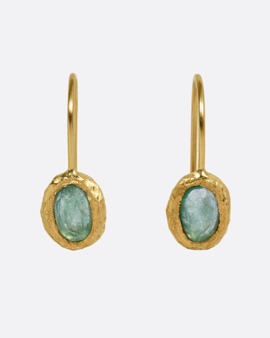 Fixed Hook Emerald Earrings
