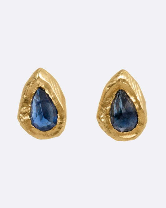 Sapphire Teardrop Stud Earrings