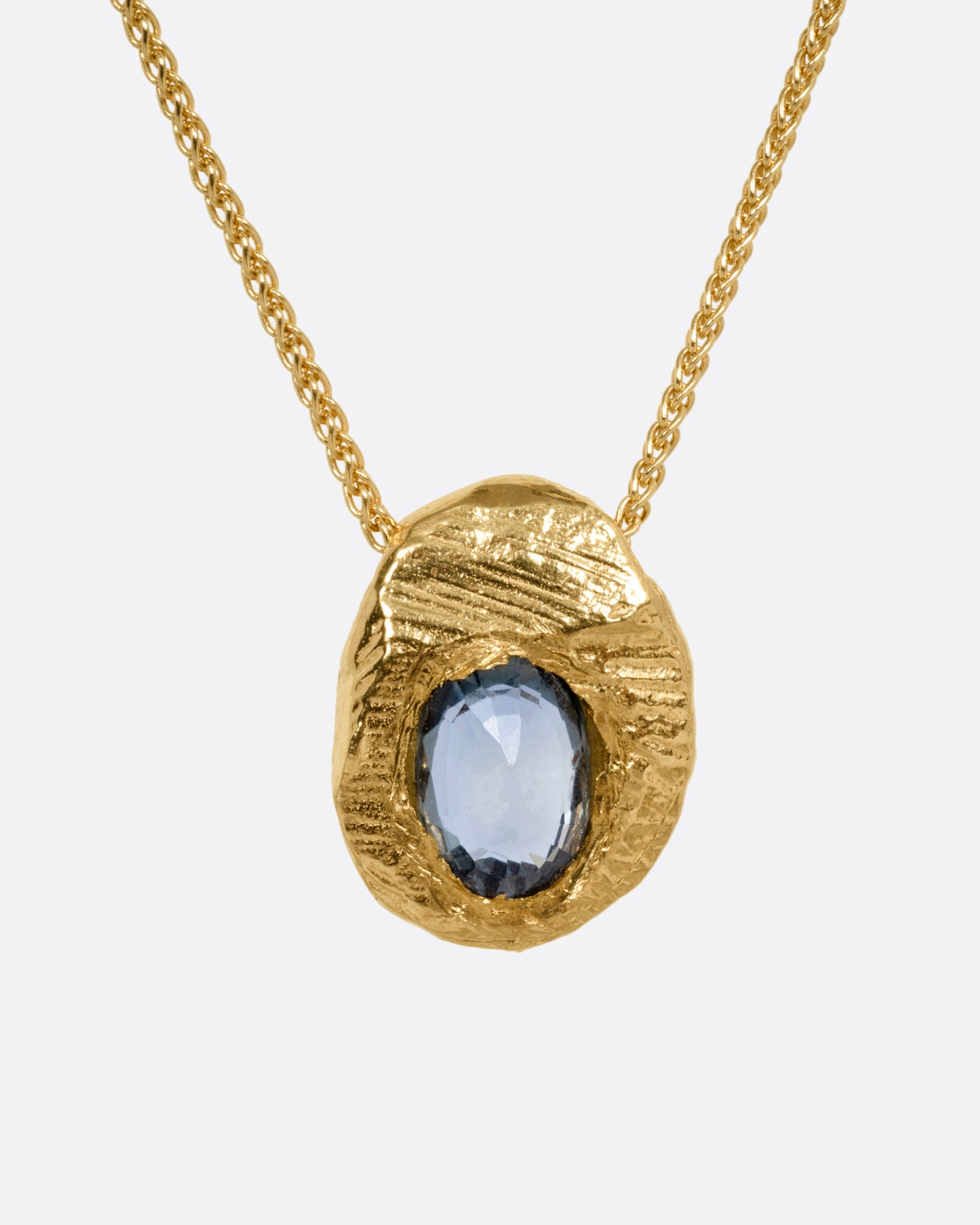 Teal Sapphire Slider Necklace