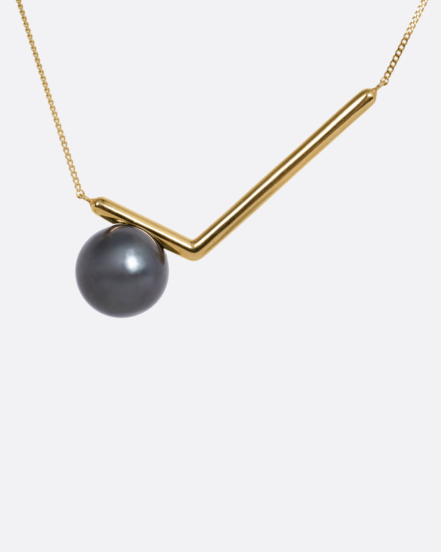 Tahitian Black Pearl Dent Necklace