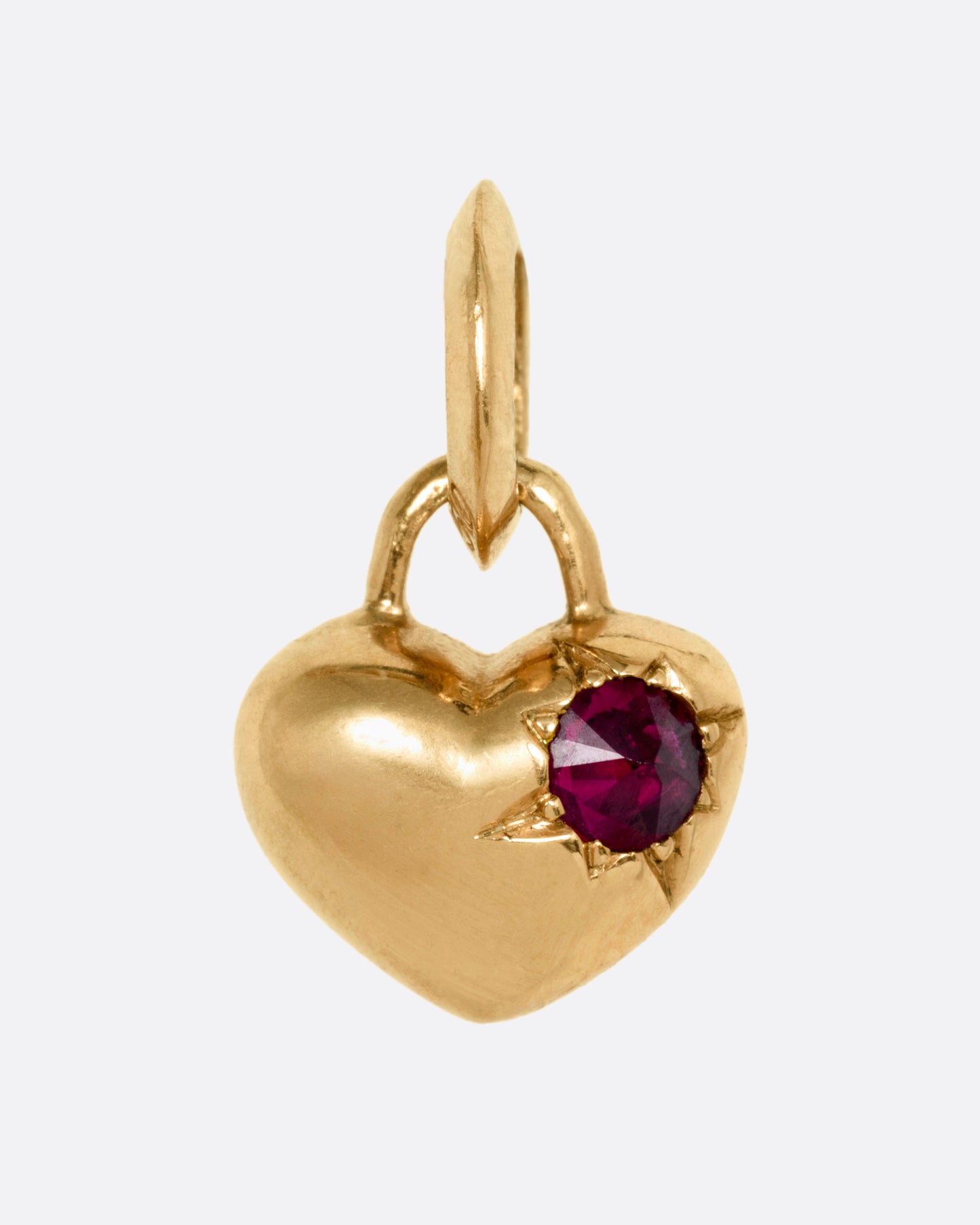 Ruby Busted Heart Charm