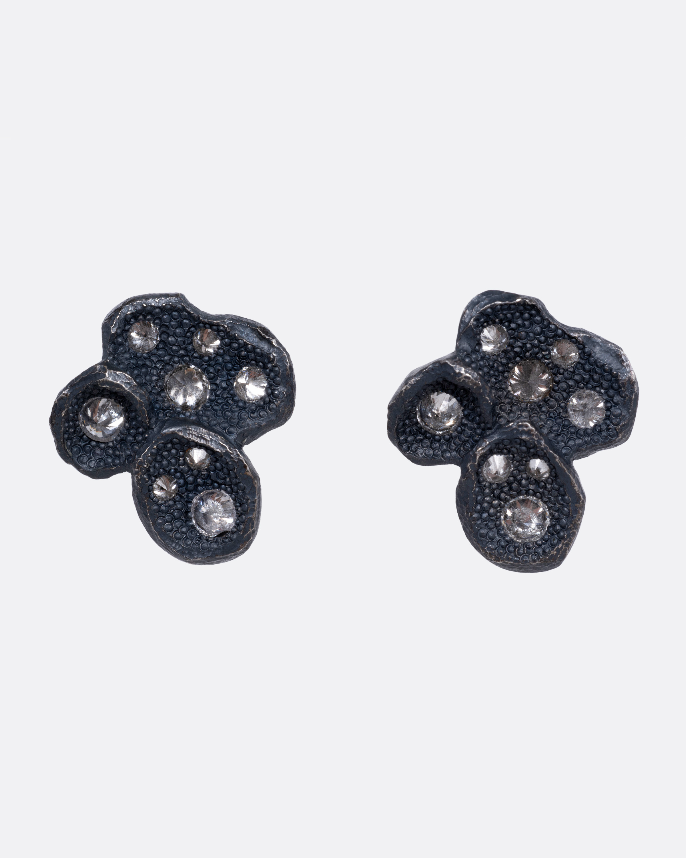 diamond cluster stud earrings