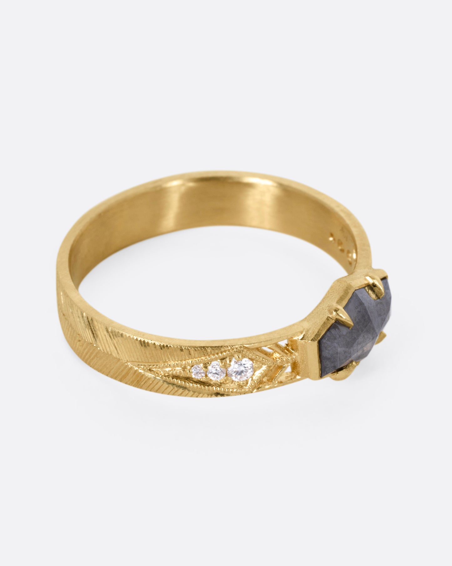 Elongated Hexagon Diamond Ring