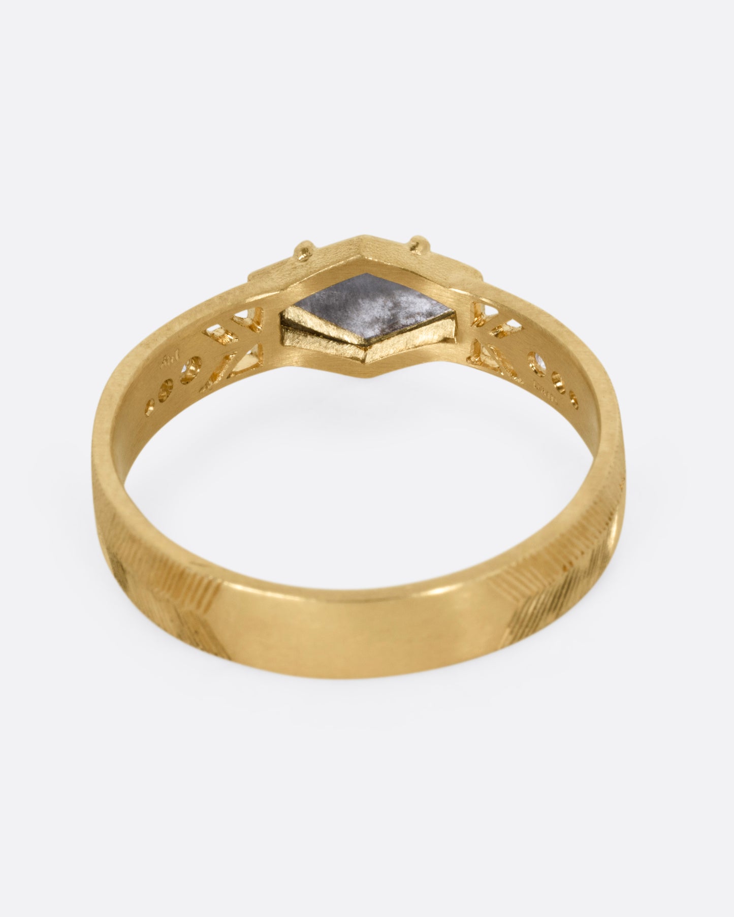 Elongated Hexagon Diamond Ring