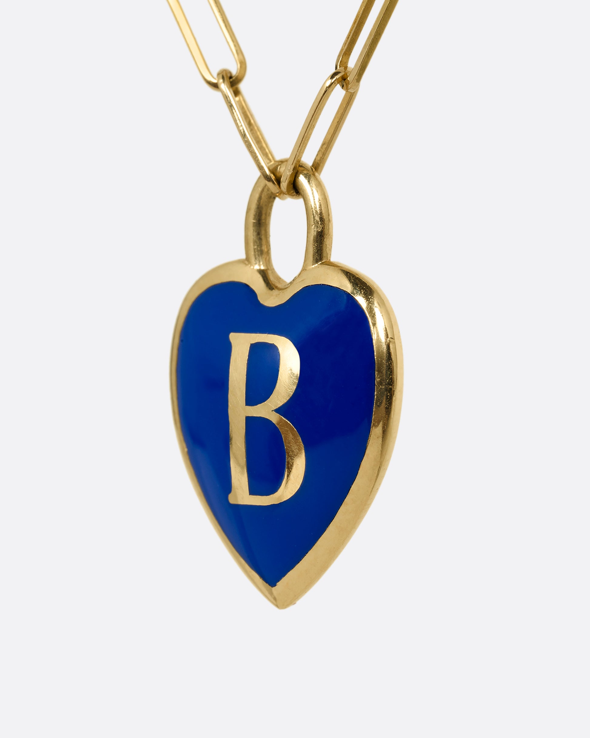 B' Initial Heart Pendant Necklace – Love Adorned