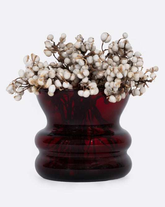 Red Rippled Vase