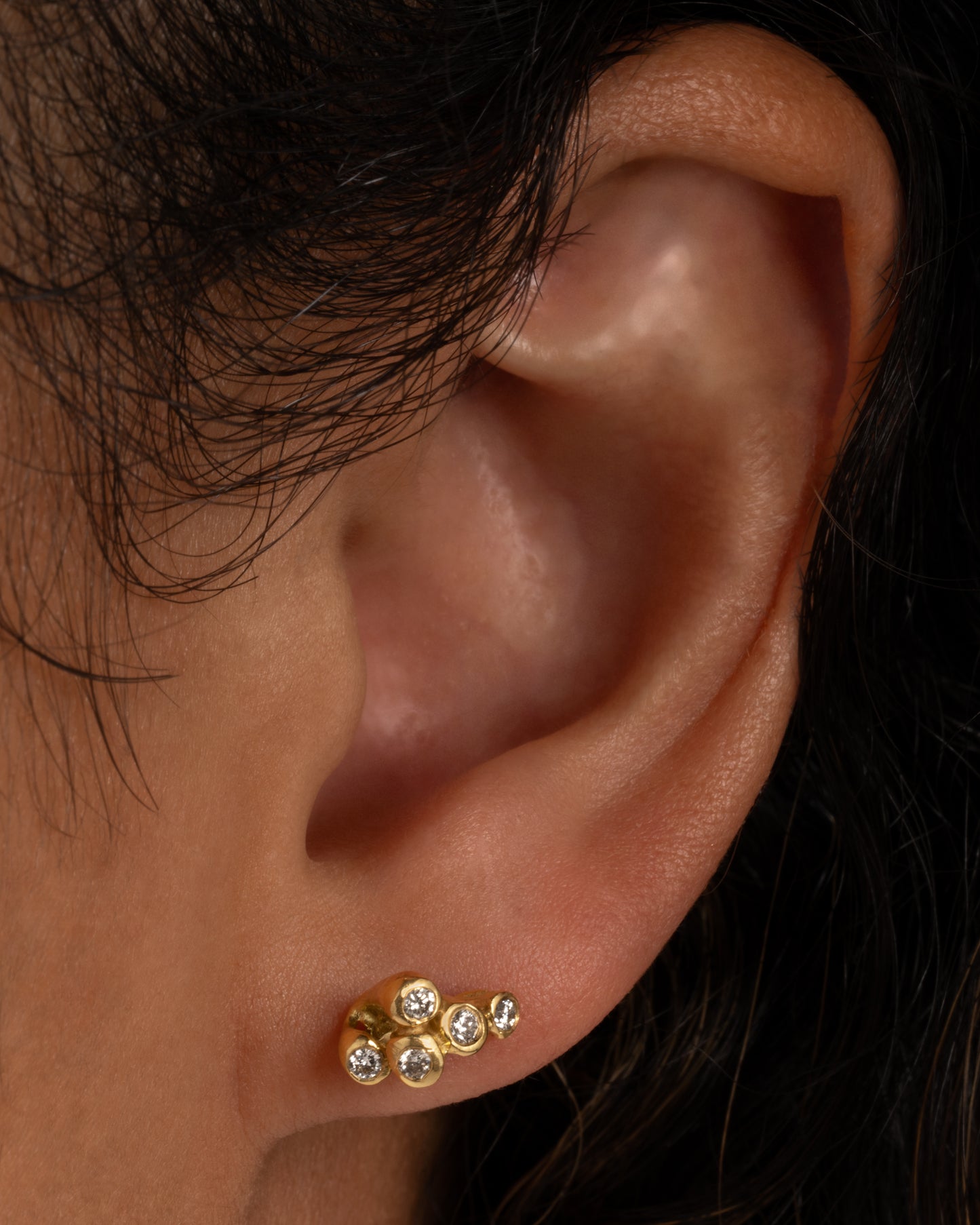 Diamond Cluster Stud Earrings