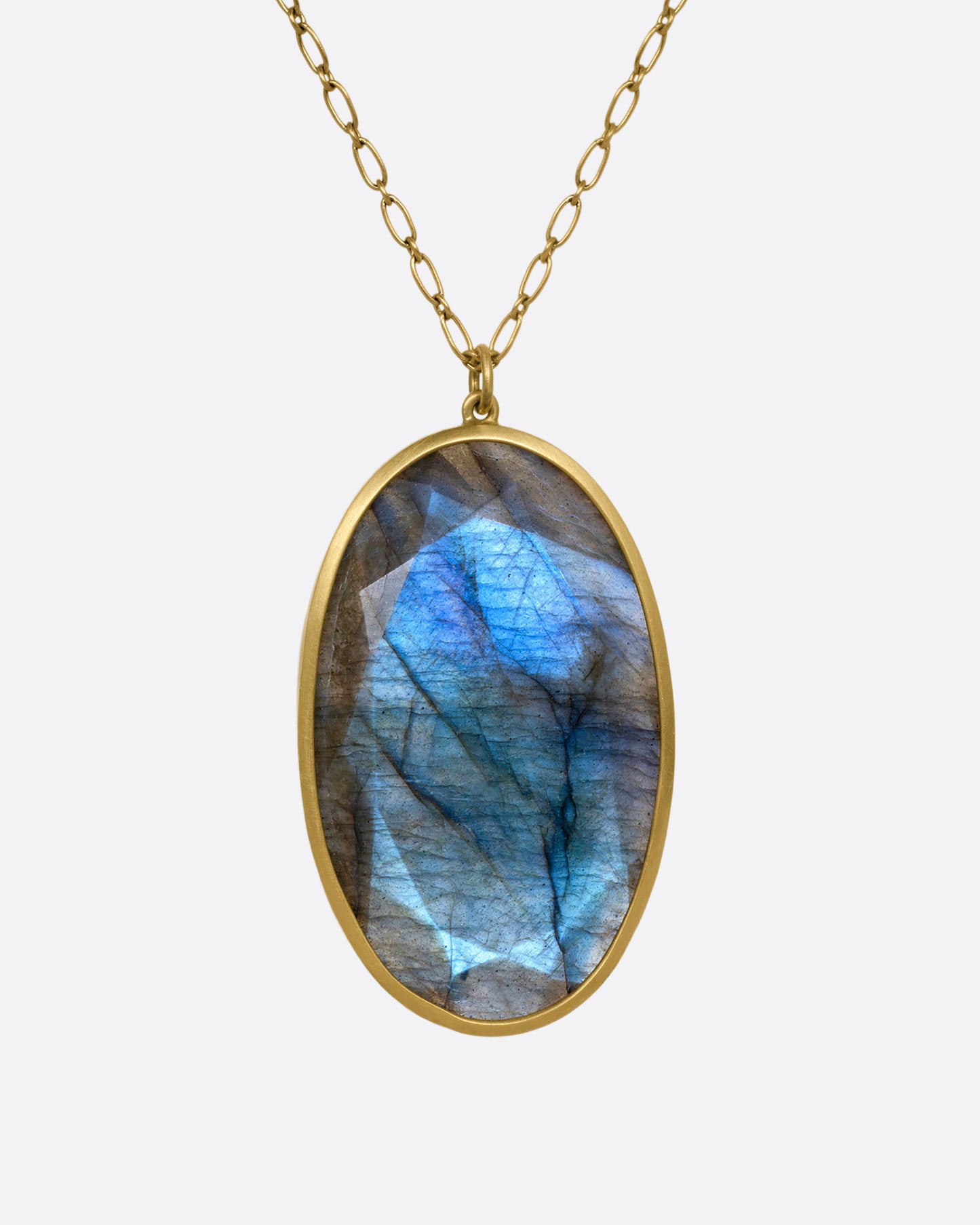 Oval Labradorite Pendant Necklace