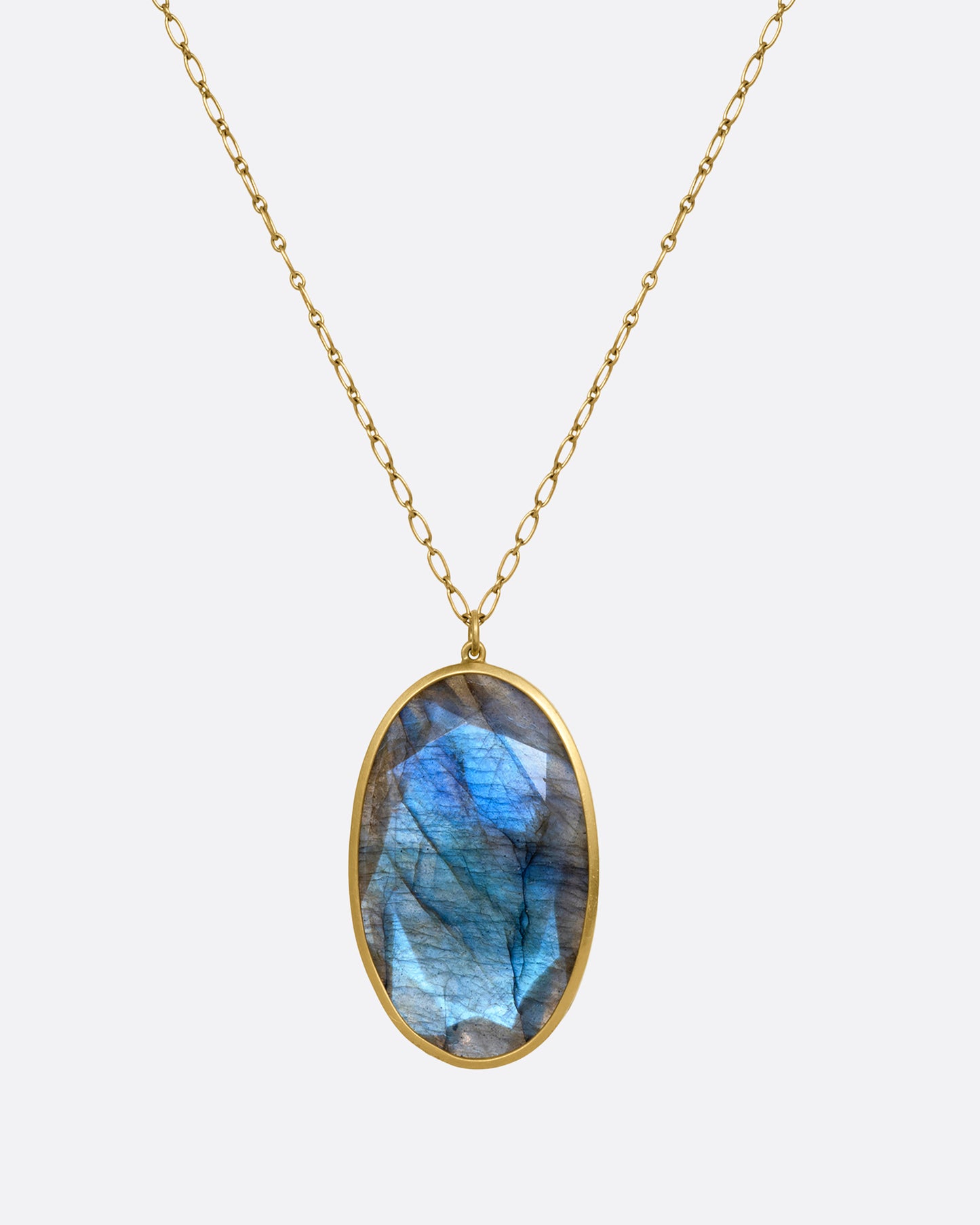 Oval Labradorite Pendant Necklace