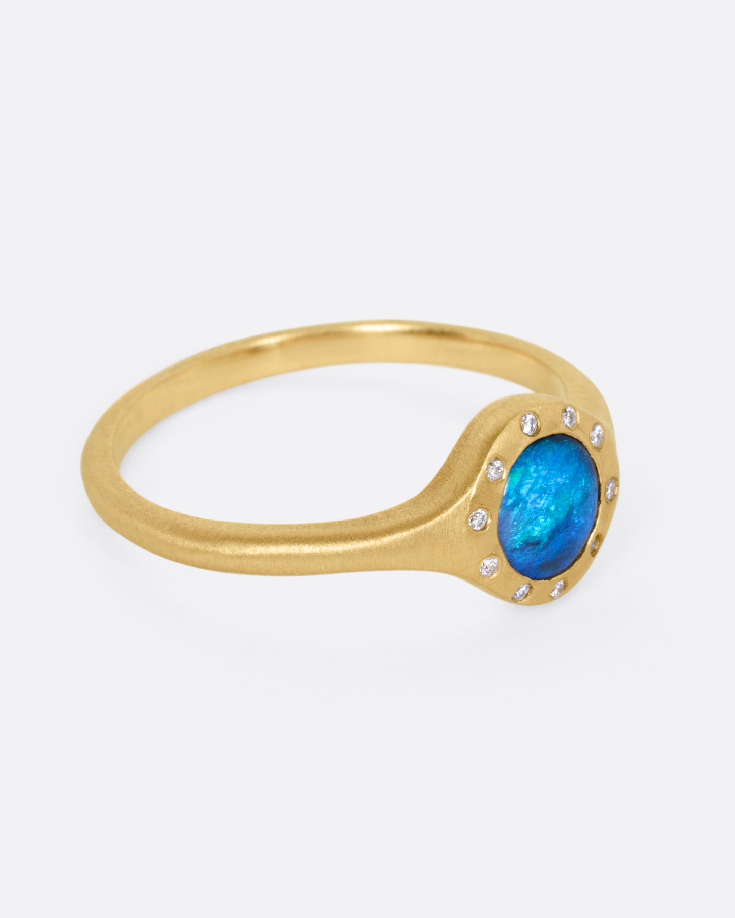 Australian Opal and Diamond Ring