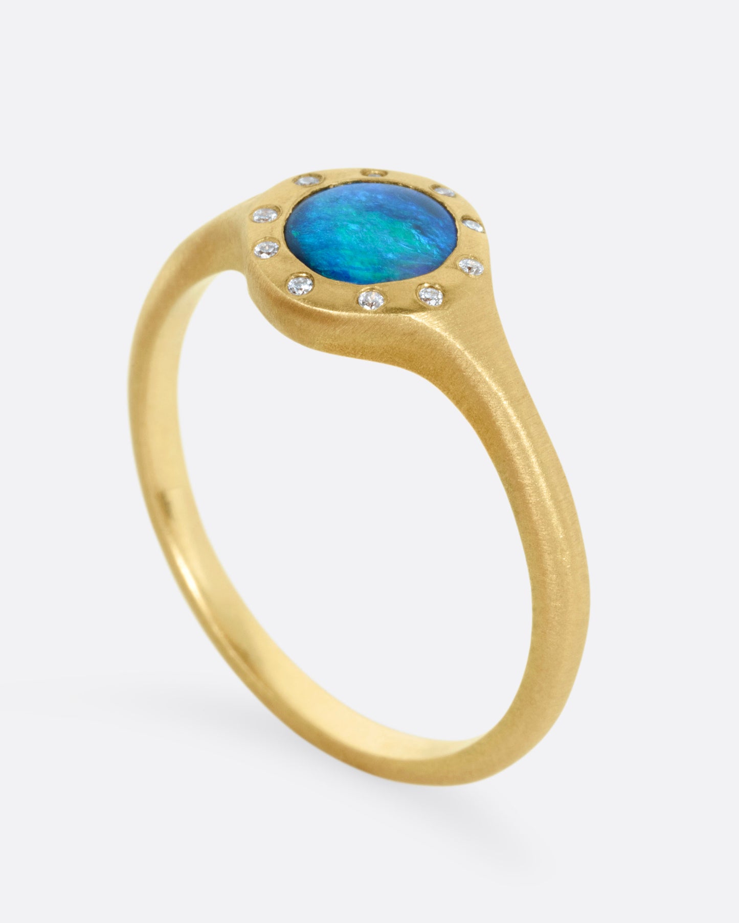 Australian Opal and Diamond Ring