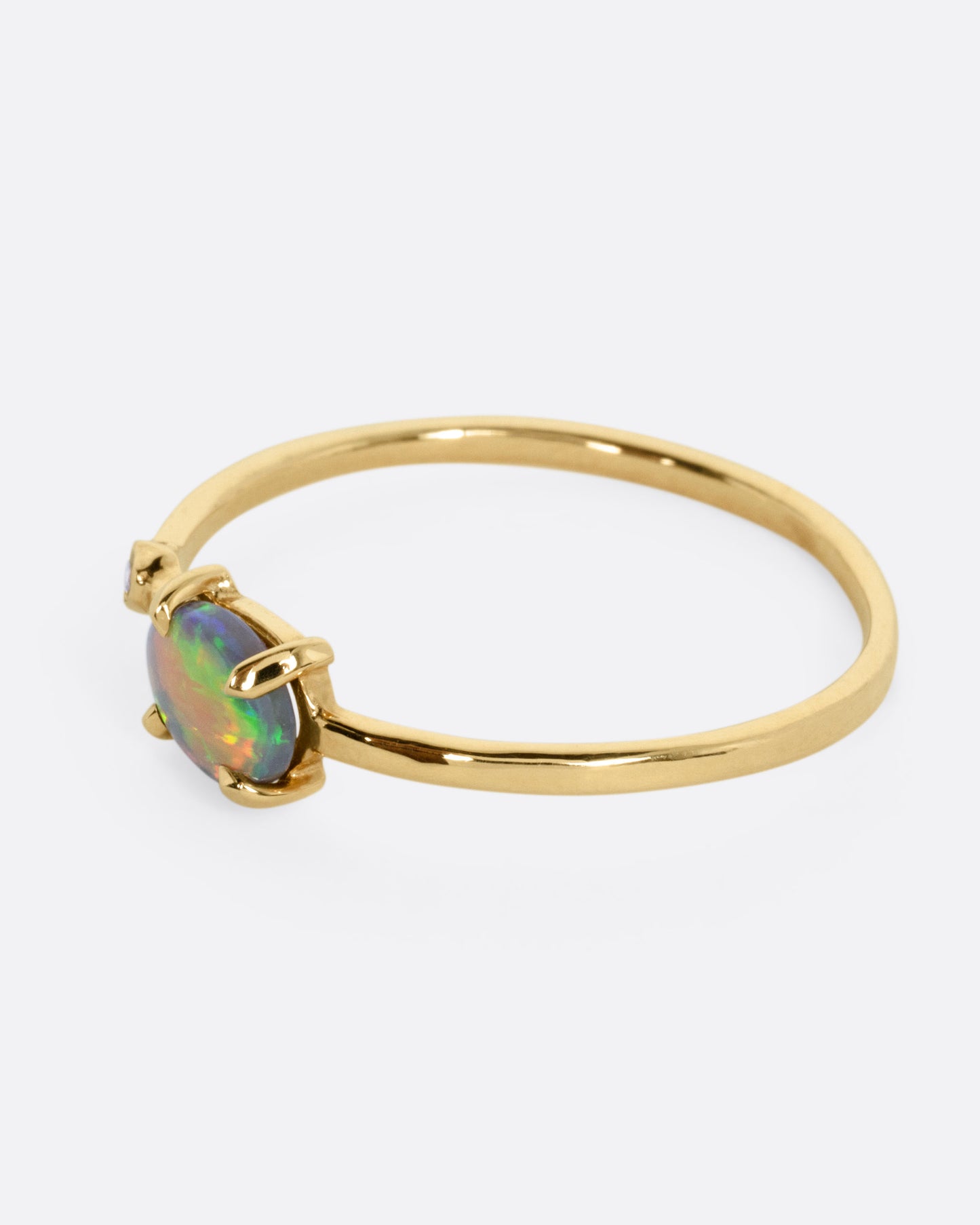 Australian Opal and Diamond Wink Ring