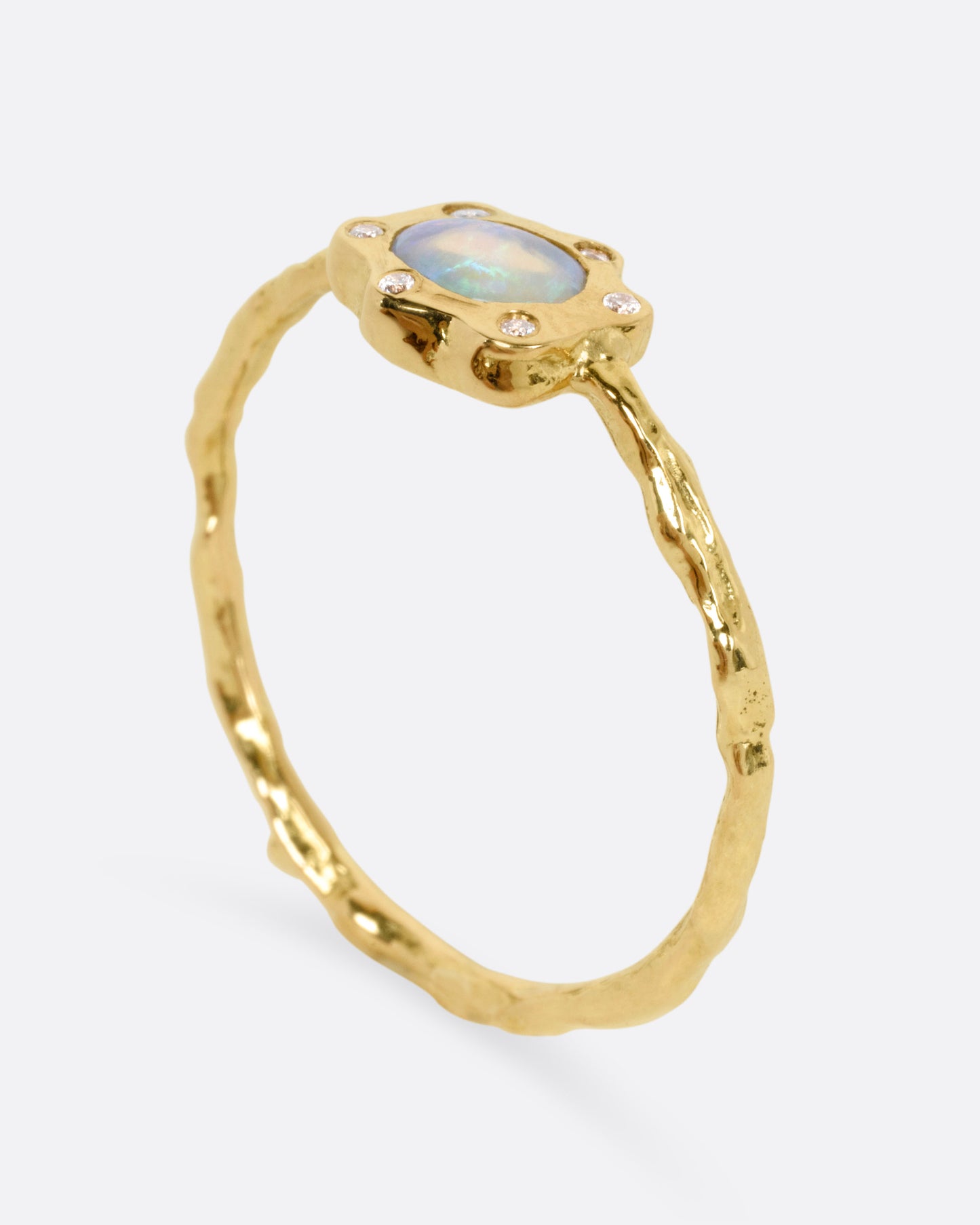 Rebel Bits Australian Opal and Diamond Ring