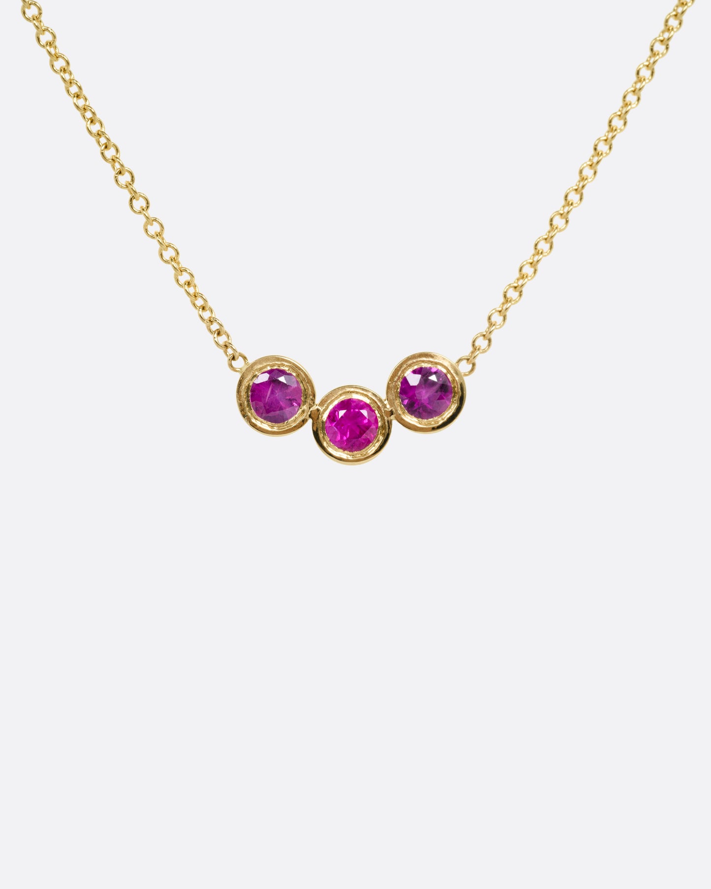 Ruby Trio Pendant Necklace