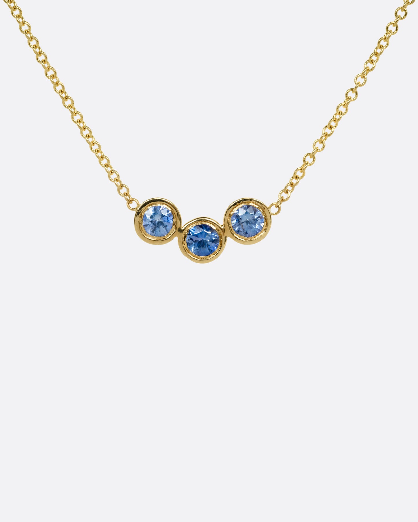 Sapphire Trio Pendant Necklace