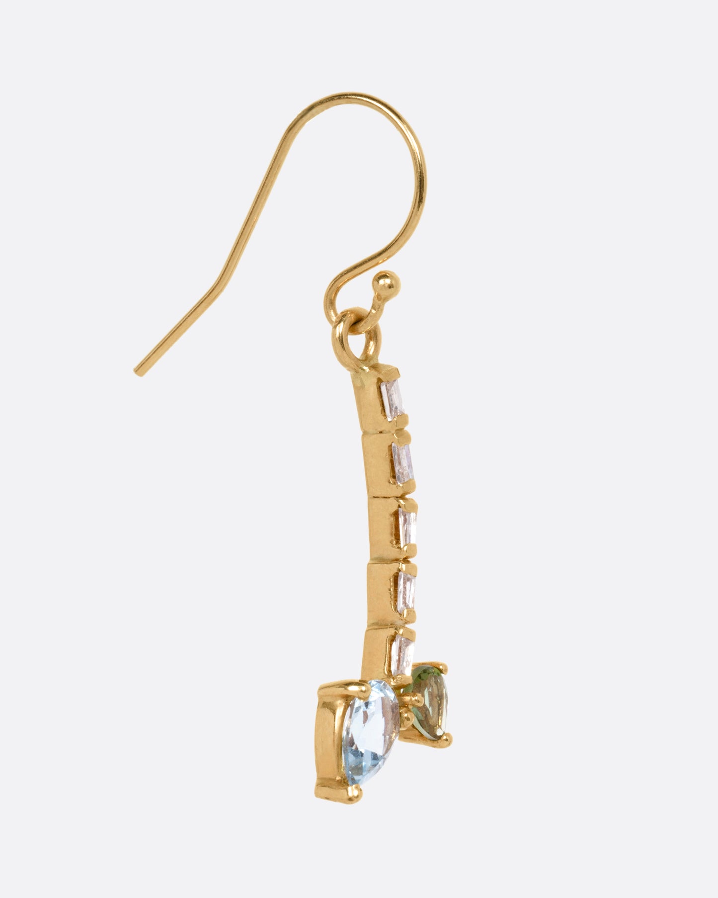 Tourmaline and Diamond Water Lily Earrings