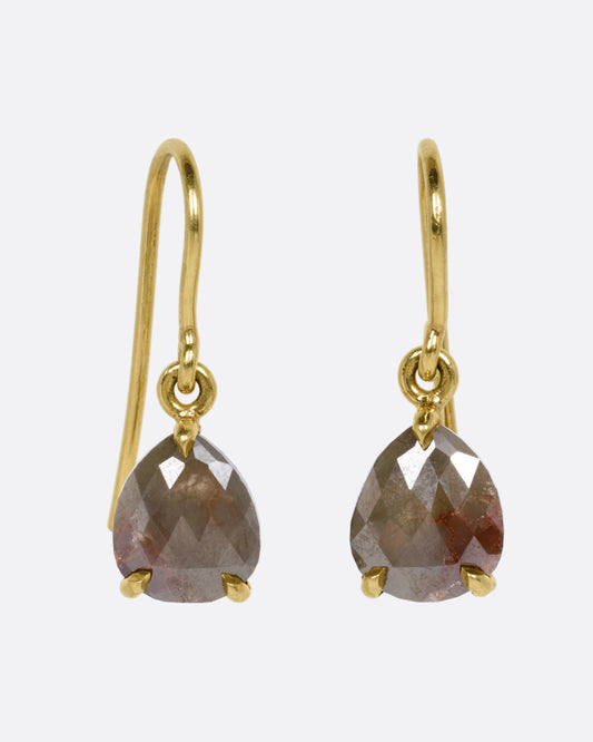 Olive Pear Diamond Earrings