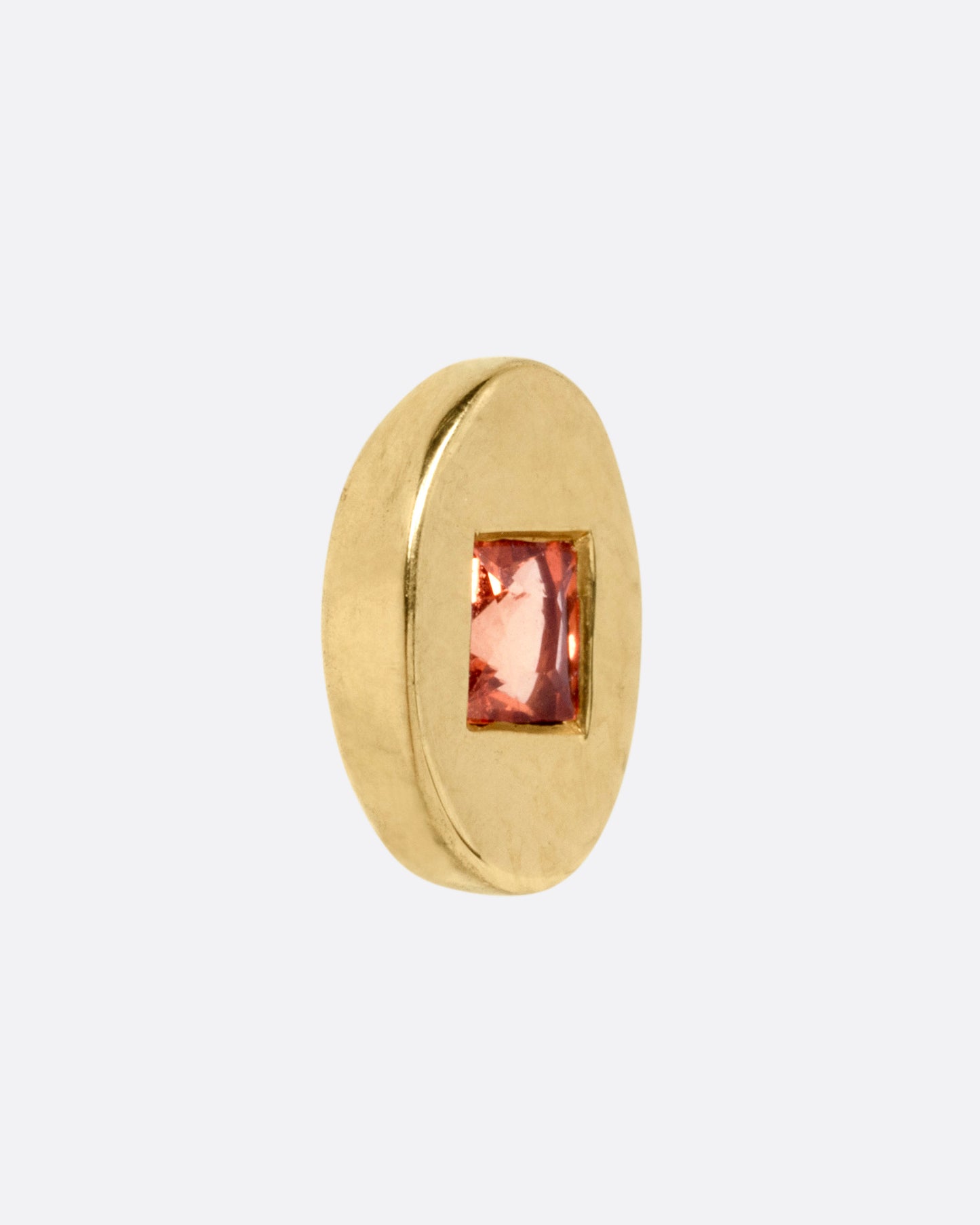 Oval Orange Sapphire Stud Earrings