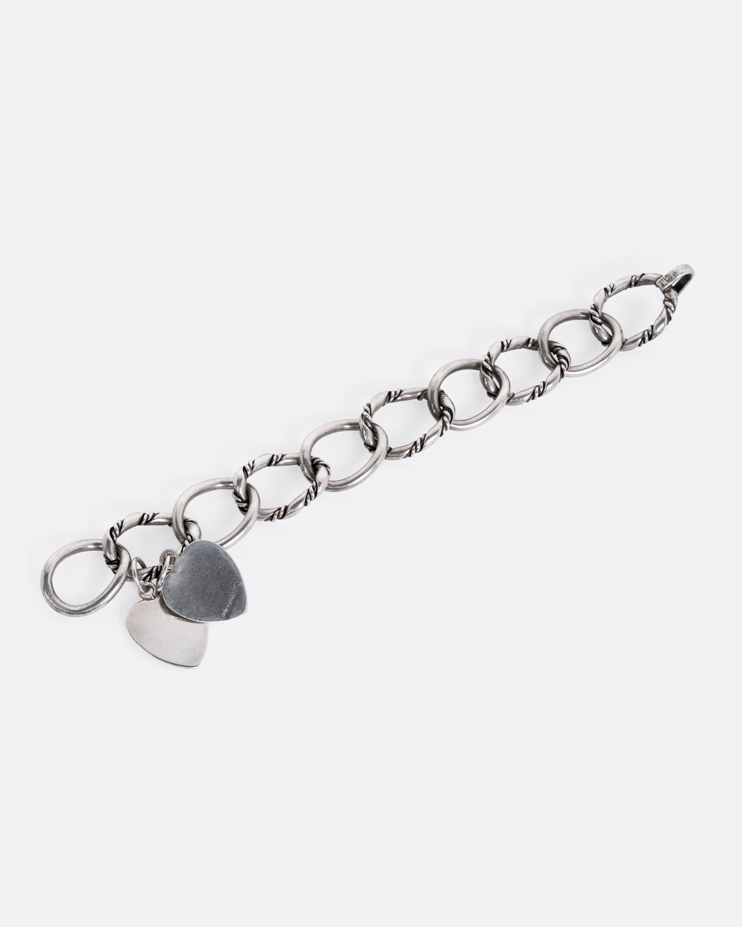Cable Chain Bracelet with Heart Shaped Tags