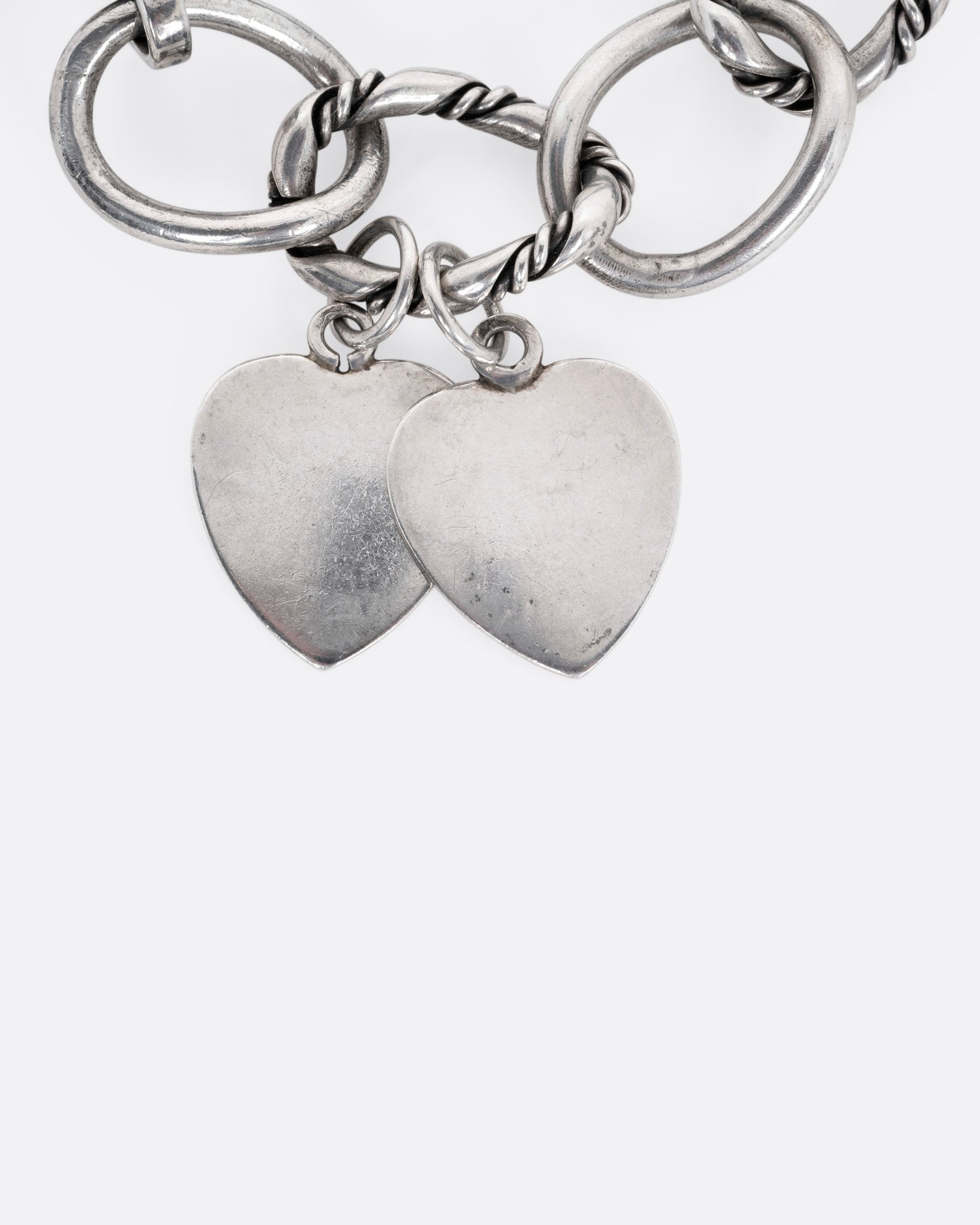 Cable Chain Bracelet with Heart Shaped Tags
