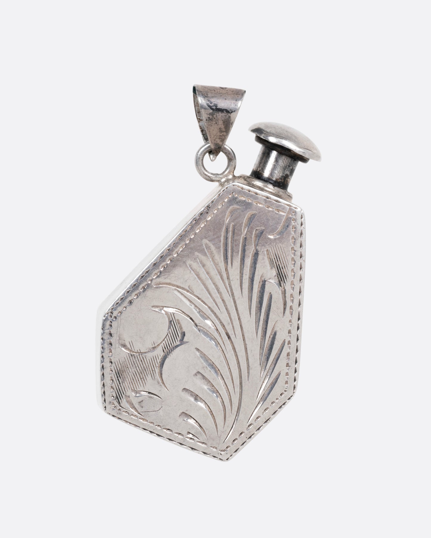 Botanical Etched Perfume Bottle Pendant