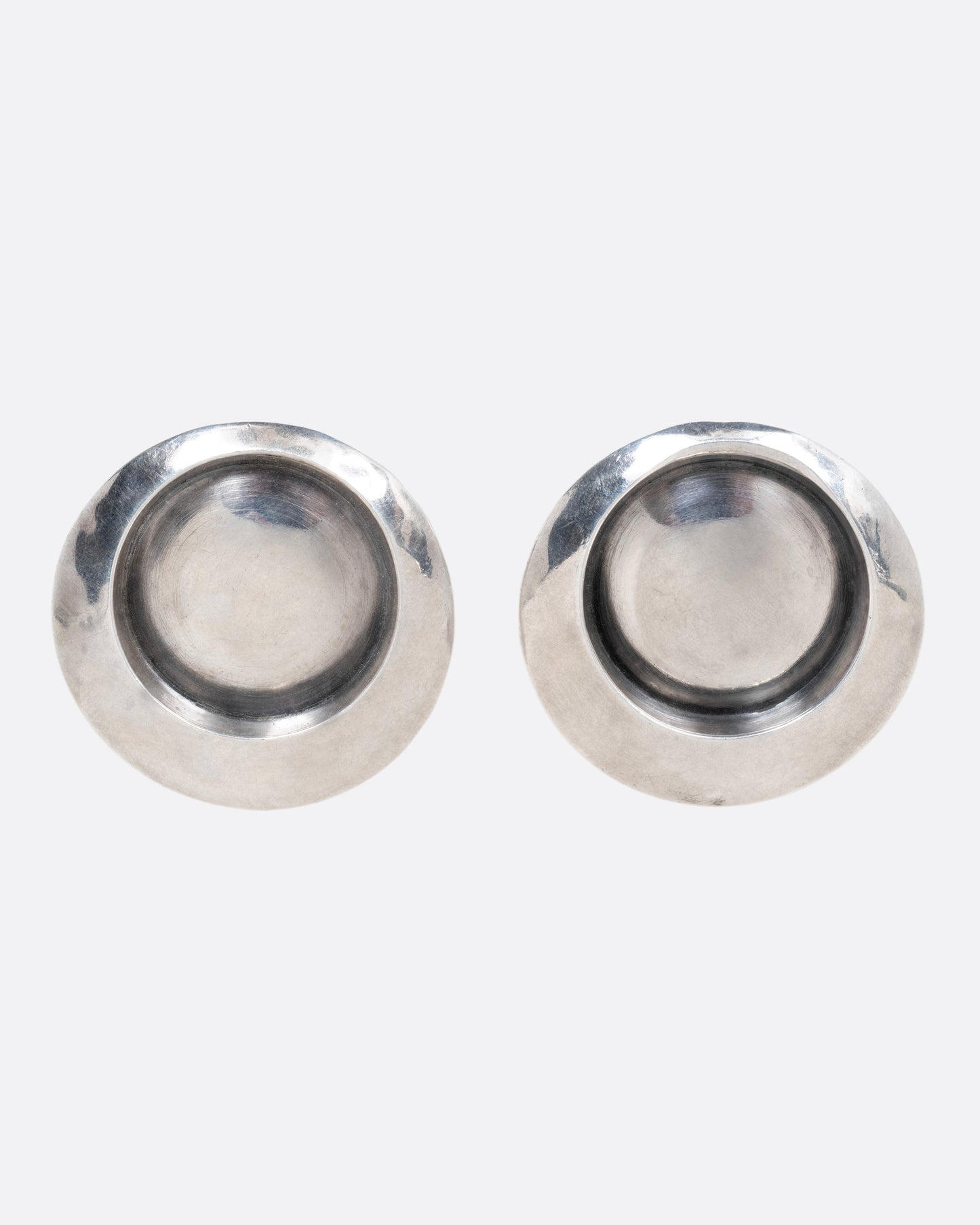 Recessed Button Stud Earrrings