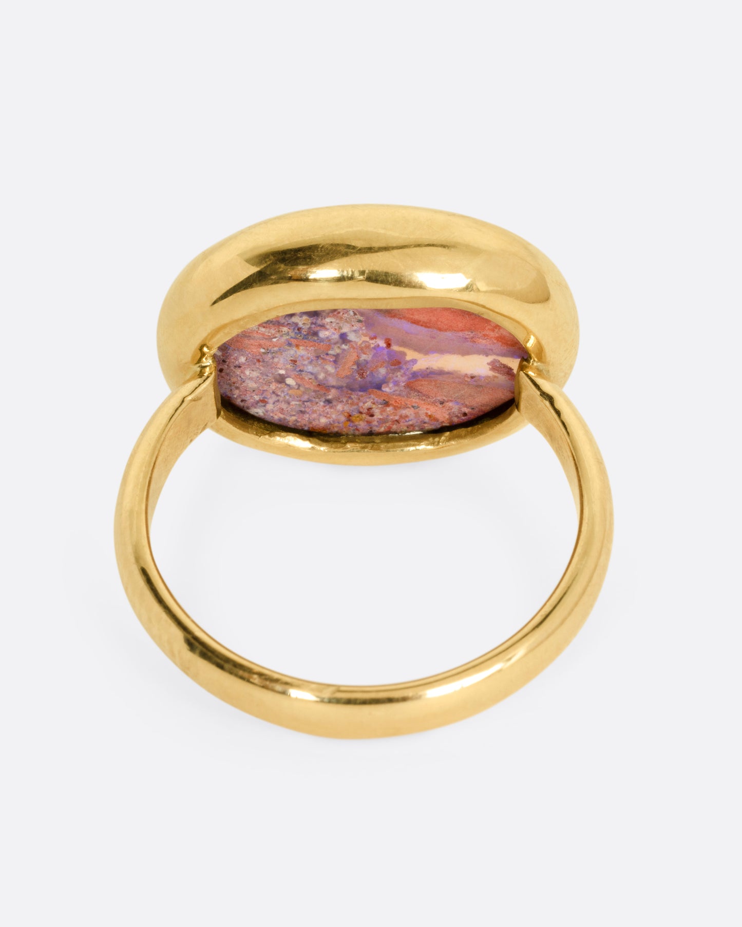 Fossilized Wood Opal Lilac Lagoon Ring