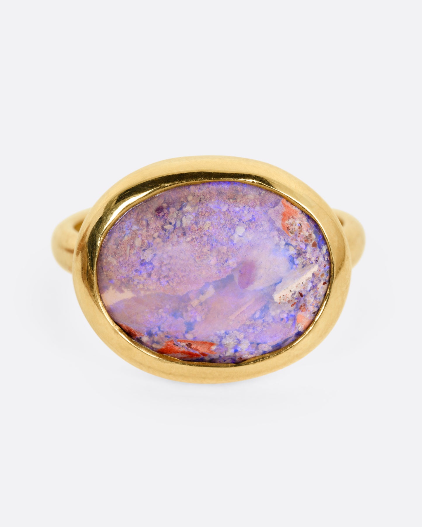 Fossilized Wood Opal Lilac Lagoon Ring