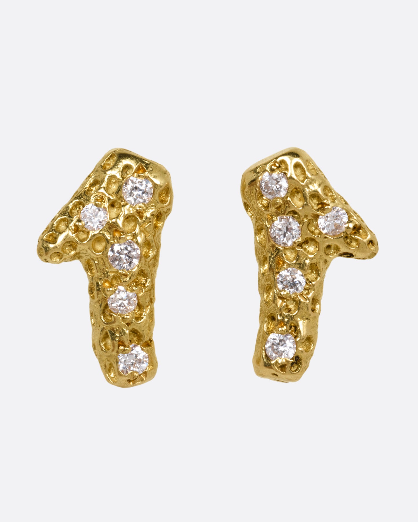 Sea Coral Diamond Stud Earrings