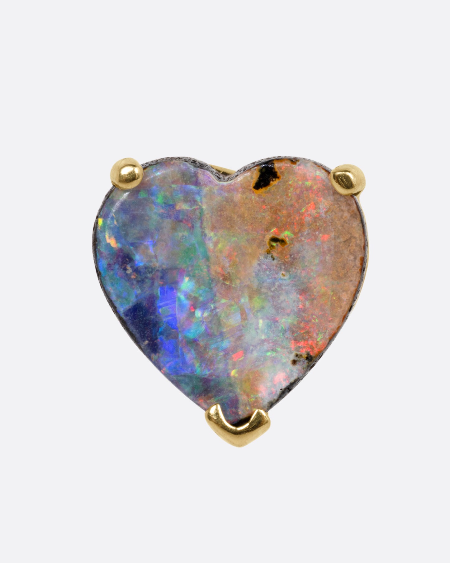Heart Shaped Opal Stud Earring
