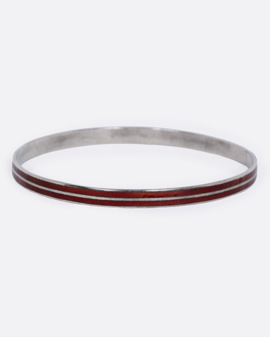 Striped Enamel Bangle Bracelet