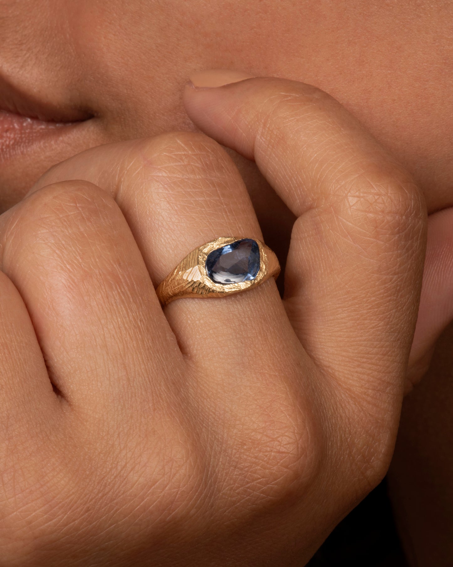 Blue Sapphire Signet Ring