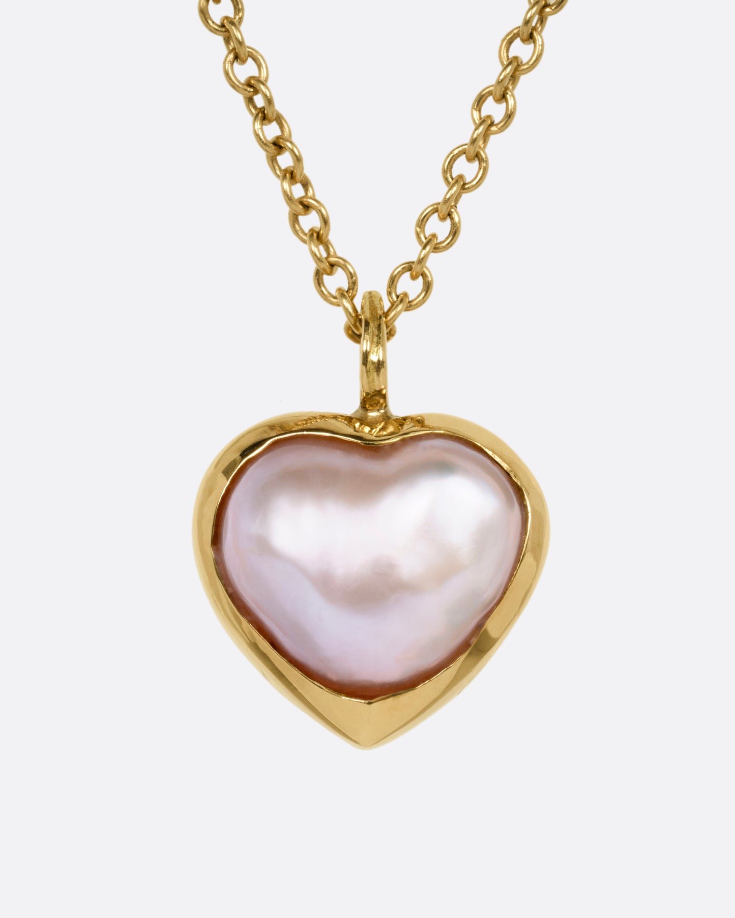 Opalescent Heart Pearl and Diamond Necklace