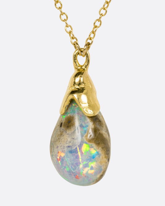 Opal Pussy Willow Necklace