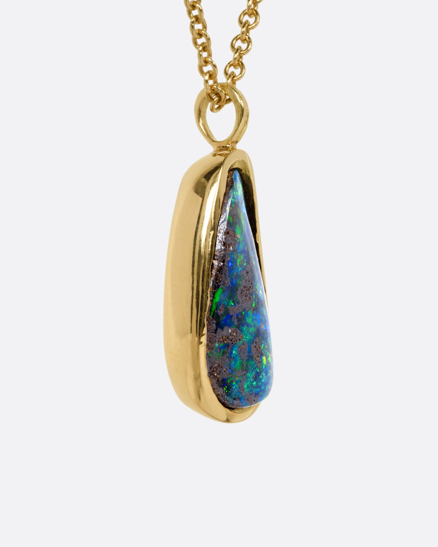 Galaxy Boulder Opal Pendant Necklace