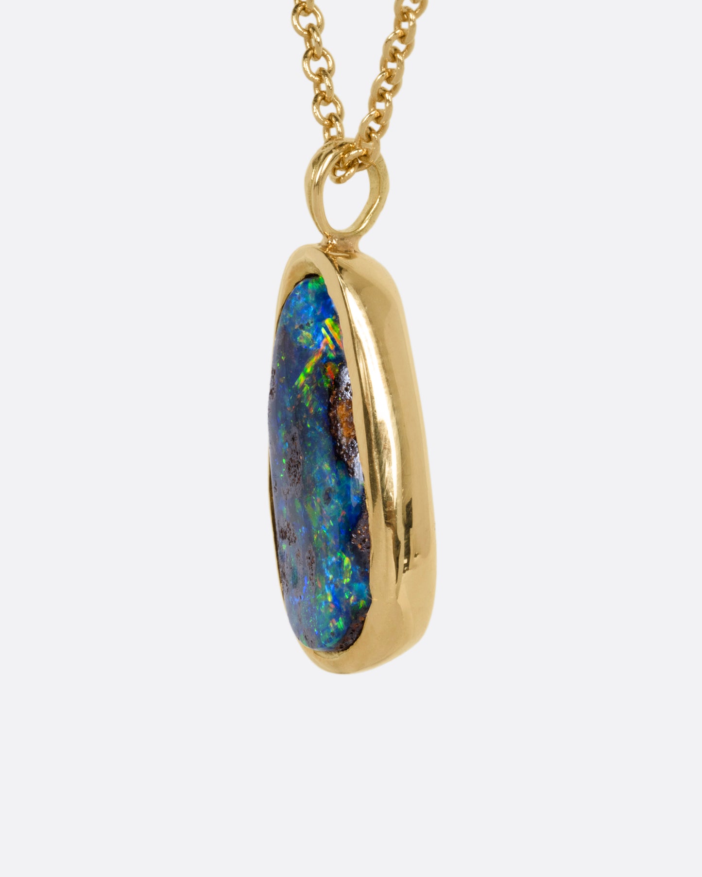 Galaxy Boulder Opal Pendant Necklace