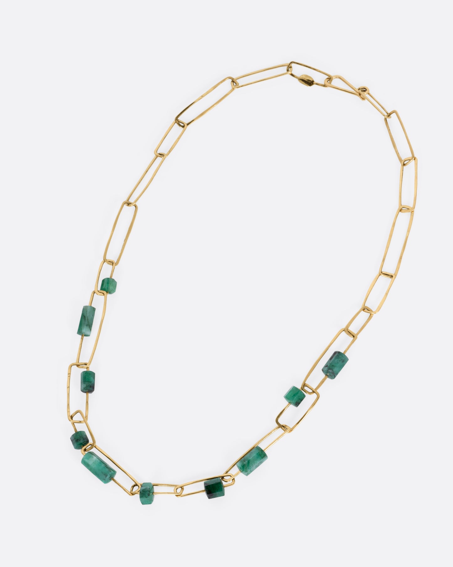 Emerald Paperclip Chain Necklace