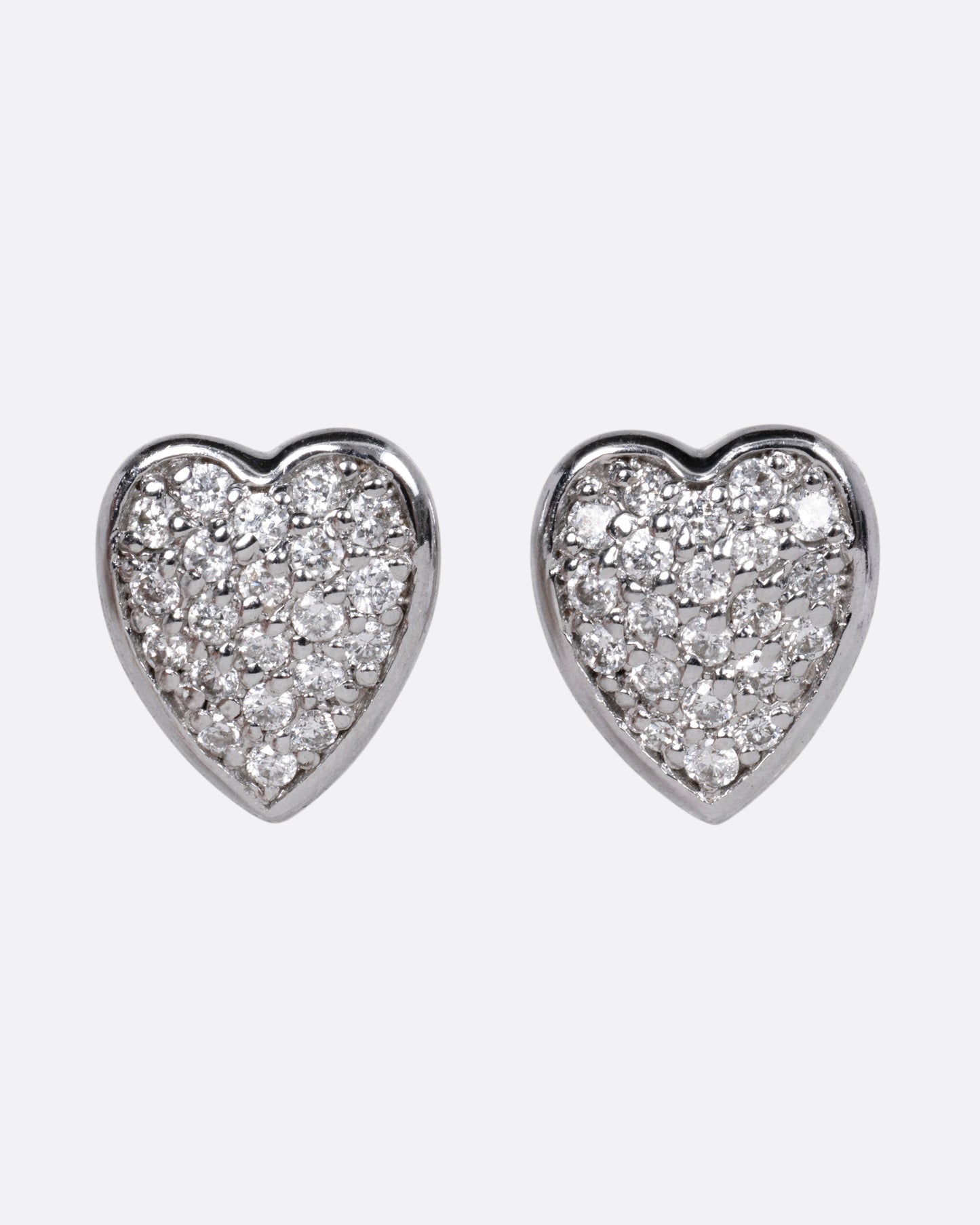 Diamond Heart Stud Earrings
