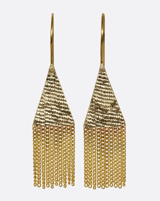 Gold Triangle Dangle Earrings 
