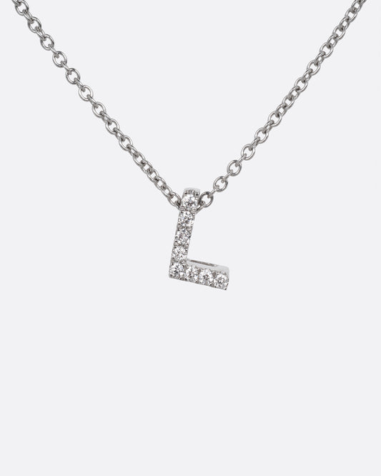 Diamond Letter L Pendant Necklace
