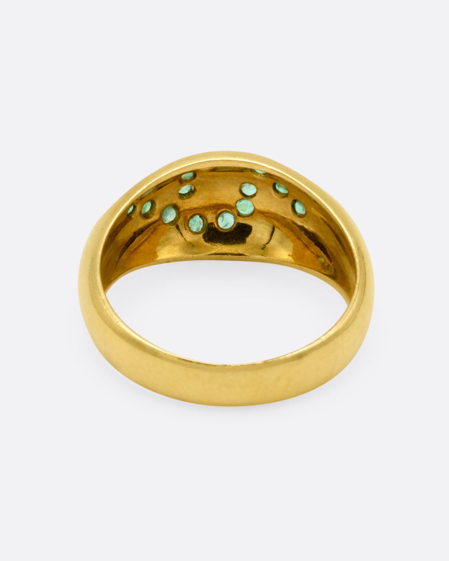 Emerald and Enamel Wave Ring
