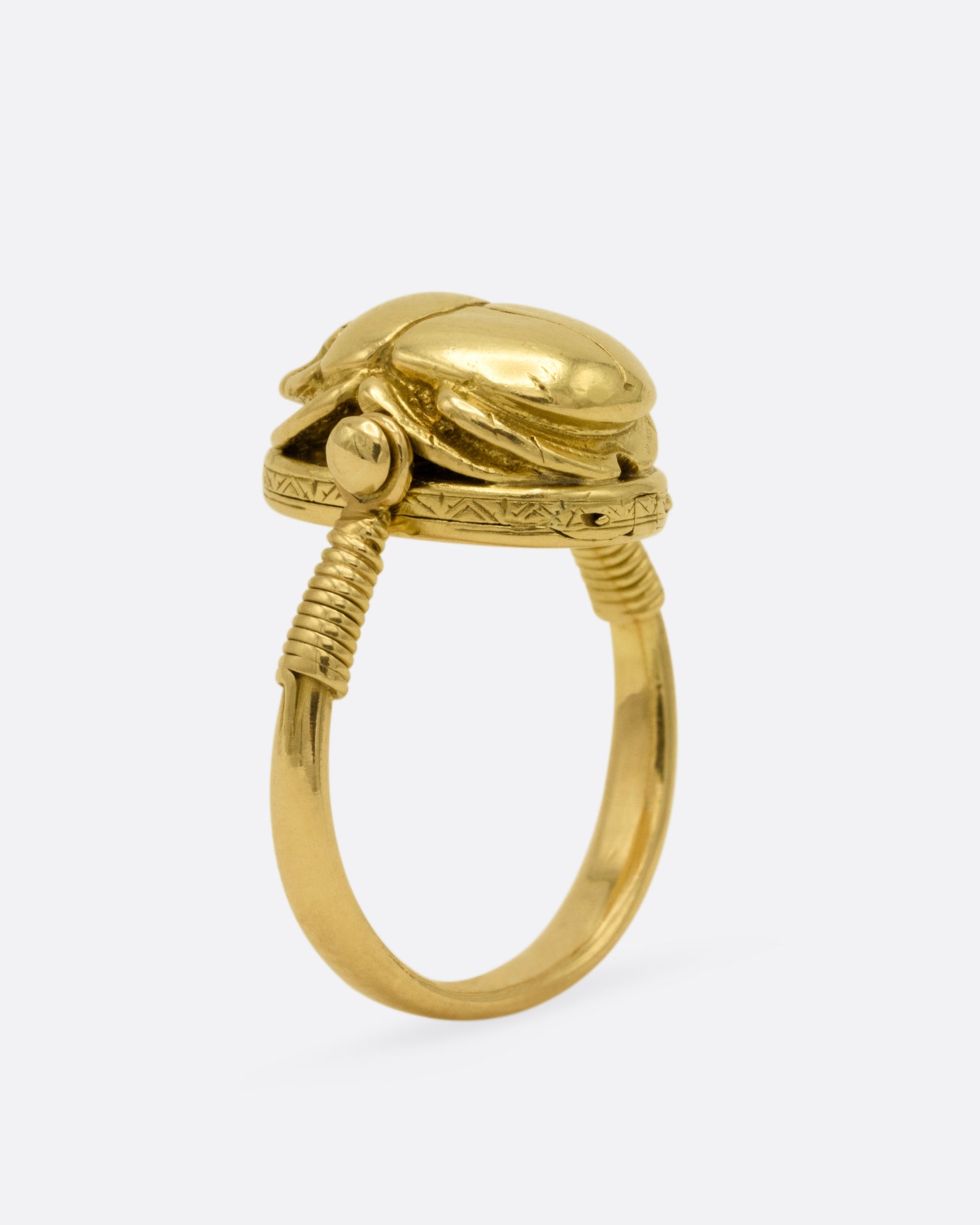 Antique Scarab Locket Ring
